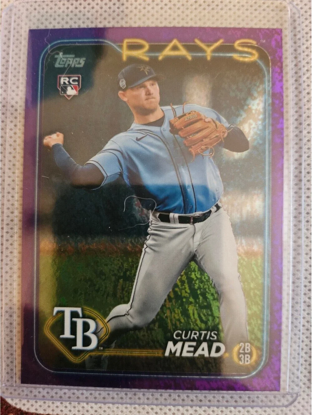 Curtis Mead (RC) 2024 Topps  #82 - Purple Refractor No. 709/799 Rookie RAW